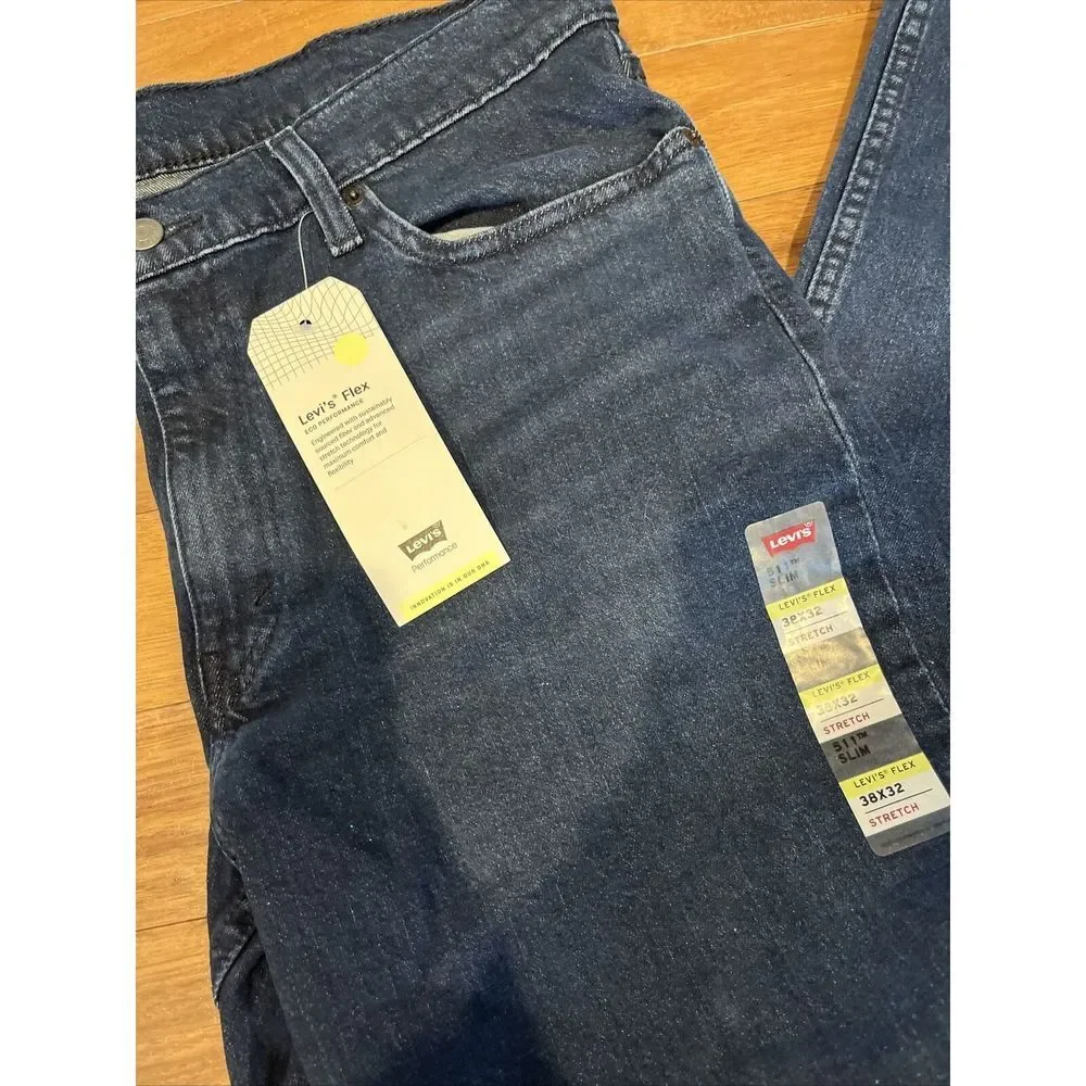 men's Levi's 511 Slim Fit Flex ECO Stretch Jeans Pants 38 x 32 NEW